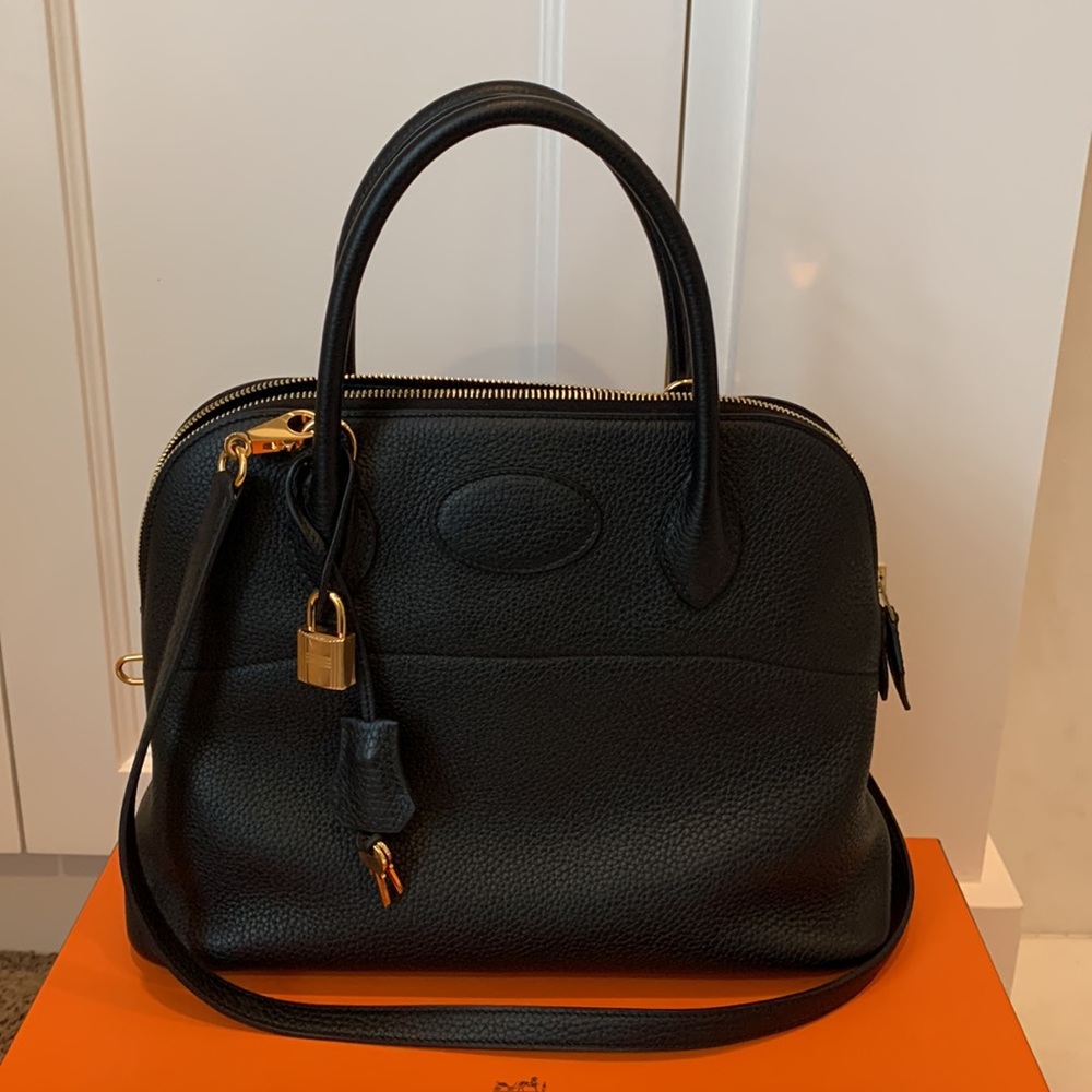 Hermes Bolide Bag in Black Taurillon Clemence leather, size 31